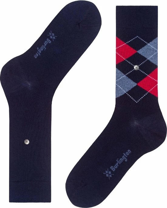 Burlington Everyday Damessokken (2-pack) - Katoen - Marine Blauw En Geruit - Maat: 36-41 4 Burlington Everyday Damessokken (2-pack) - Katoen - Marine Blauw En Geruit - Maat: 36-41 - Afbeelding 2