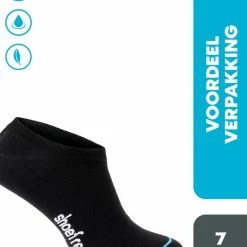 7 Paar Shoefresh Bamboe Sneakersokken Dames / Footies - Maat 35-38 - Zwart- Naadloze Sokken