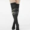 Pamela Mann Overknee Sokken Raven Skull Zwart 2 Pamela Mann Overknee Sokken Raven Skull Zwart -Beenmode Verkoop 550x701 2