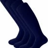 4 Paar Kniekousen - SQOTTON - Naadloos - Marineblauw - Maat 35-38