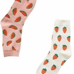 Binkie Socks Sokken Dames 39 42 | 2 Paar | Happy Food Sock Box | Aardbei Sokken En Watermeloen Sokken | Giftbox