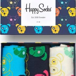 Happy Socks 3P Mixed Dog Socks Giftbox - Maat 36-40 -Beenmode Verkoop 550x714 1
