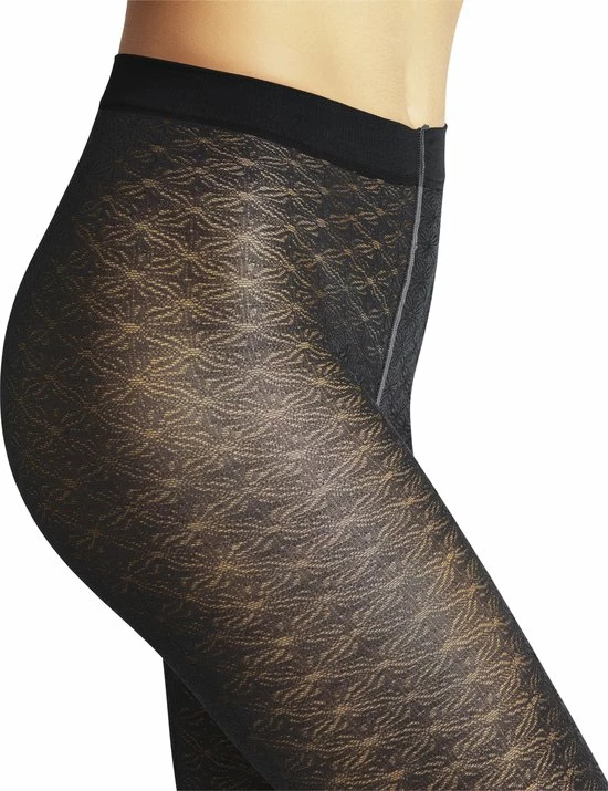 FALKE Microshell Doorzichtig Dun Met Patroon Fijn Sheer 30 Denier Zwart Dames Panty - Maat M 3 FALKE Microshell Doorzichtig Dun Met Patroon Fijn Sheer 30 Denier Zwart Dames Panty - Maat M