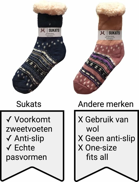 Sukats® Huissokken - Homesocks - 6 Paar - Maat 36-41 - Mix B - Anti-Slip - Fluffy - Dames Huissokken 4 Sukats® Huissokken - Homesocks - 6 Paar - Maat 36-41 - Mix B - Anti-Slip - Fluffy - Dames Huissokken - Afbeelding 2