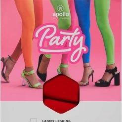 Dames Party Legging | 60 Denier | Rood | Maat XXL | Neon Legging | Gekleurde Legging | Legging Carnaval | Apollo -Beenmode Verkoop 550x718 8