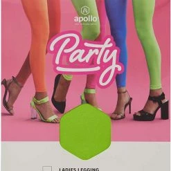 Dames Party Legging | 60 Denier | Fluor Groen | Maat L/XL | Neon Legging | Gekleurde Legging | Legging Carnaval | Apollo -Beenmode Verkoop 550x728