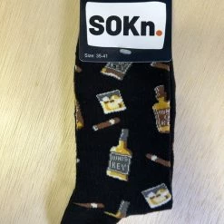 Merkloos SOKn. Trendy Sokken *WHISKEY* Maat 35-41 (ook Leuk Om Kado Te Geven !)