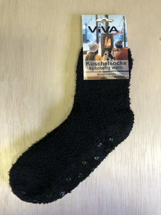 Merkloos Warme Sokken- Huissokken - Knuffelsokken - MET ANTISLIP- Onze Size- Zwart 3 Merkloos Warme Sokken- Huissokken - Knuffelsokken - MET ANTISLIP- Onze Size- Zwart