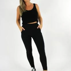 Merkloos Dames Tregging Isabella S/M- Zwart - Luxe & Comfort - Hoge Taille -Beenmode Verkoop 550x733 9