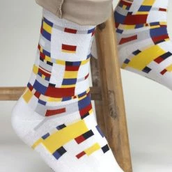 Merkloos Kunstsokken - Victory Boogie Woogie - Mondriaan Sokken - Multicolor - Unisex - Maat 36-40 -Beenmode Verkoop 550x742 3