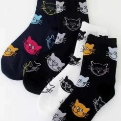 Merkloos Kattenhebbedingen - Voor De Kattenliefhebber - Sokken - 4-pack- Kat - Cat Face