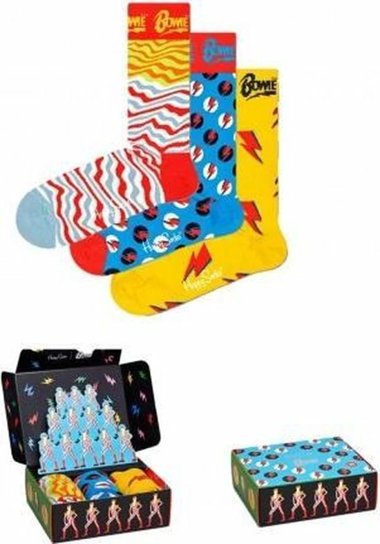 Happy Socks Bowie Giftbox 3P - Maat - Maat 41-46 3 Happy Socks Bowie Giftbox 3P - Maat - Maat 41-46