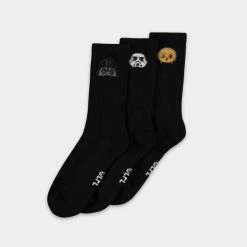 Disney Star Wars Sokken -39/42- Set Van 3 Zwart