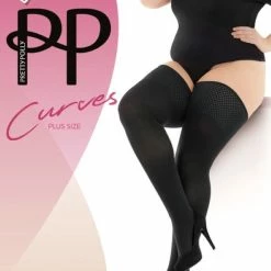 Pretty Polly - Curves - Plus Size - 60 Denier - Hold Ups - Zwart - 2XL -Beenmode Verkoop 550x795 1