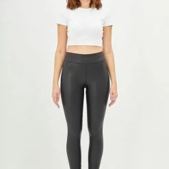 Merkloos Blueberry Leggings- Zwarte Legging Lederlook Fashion Legging Coated Legging High-Waist Dames Hoge Taille - Verhogen Legging - Leggings - Leggings - Push-Up - Up-Fit - Zwart - Maat S -Beenmode Verkoop 550x825 69