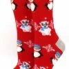 Merkloos Kerstsokken - Funny Socks - Pinguin And Bear - Dames - Maat 37-41 -Beenmode Verkoop 550x827 2